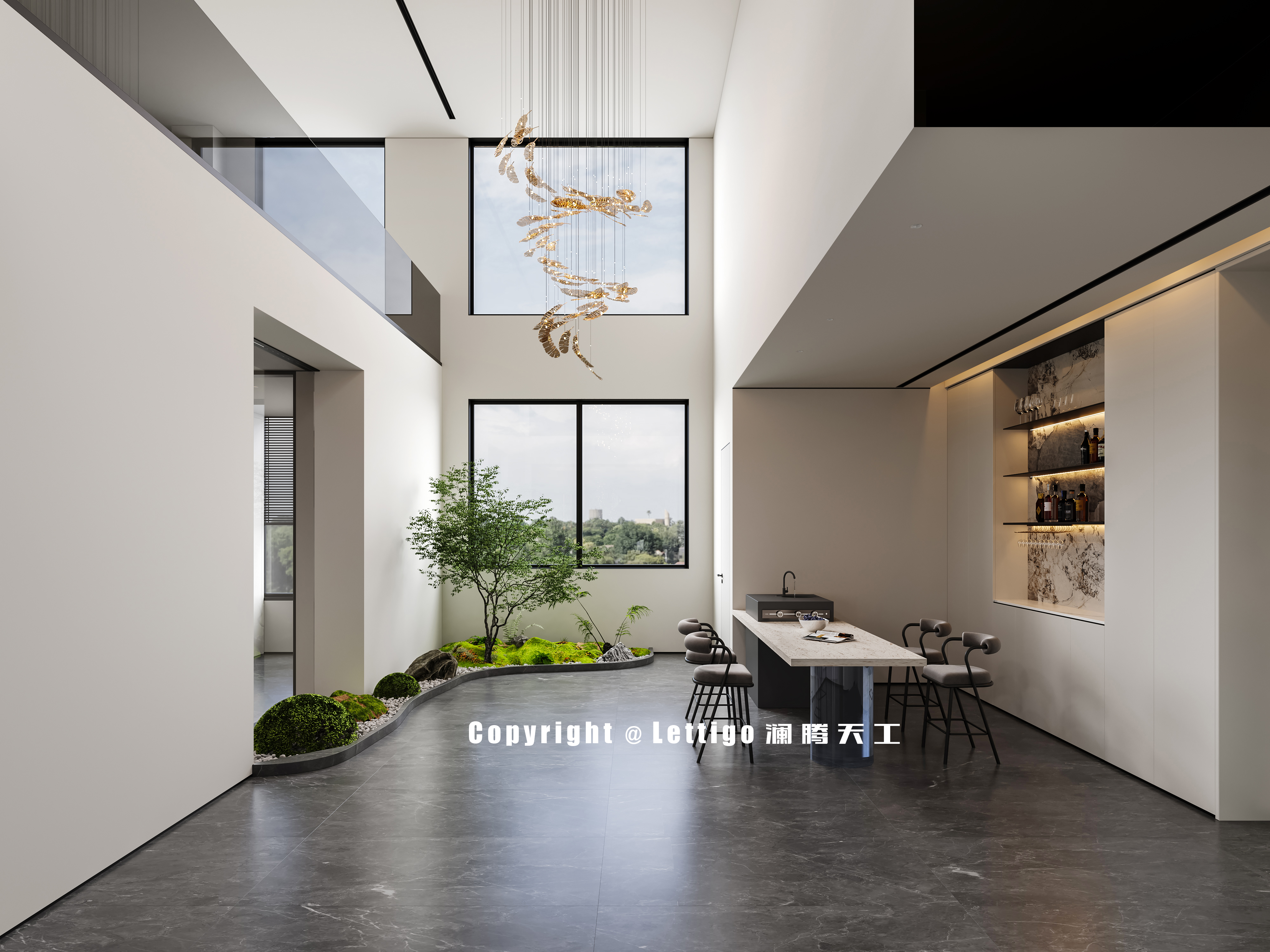 意式极简|客厅挑高高级舒适-8