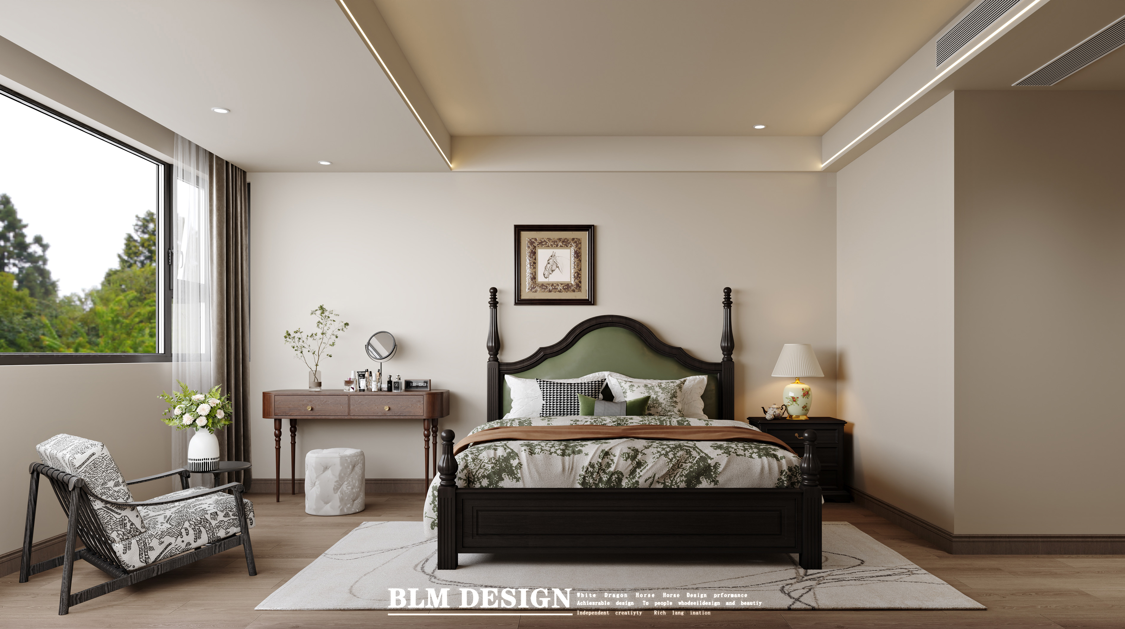 现代中古家装效果图案例-6