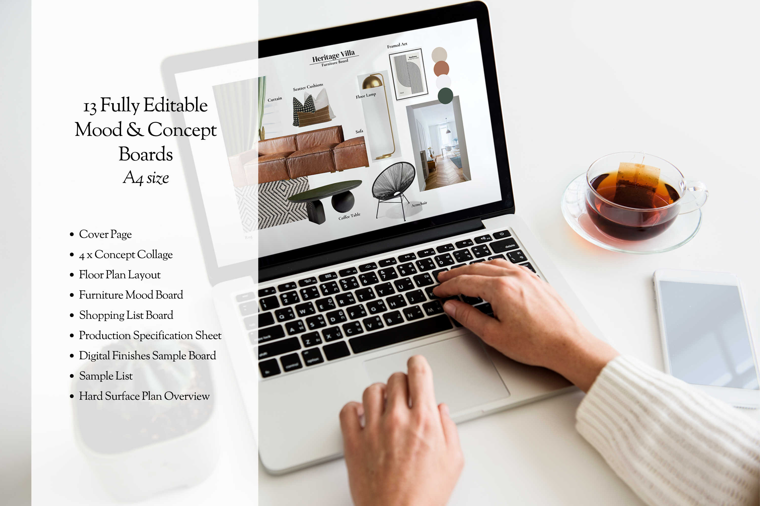 室内设计情绪板 Canva 模板-1