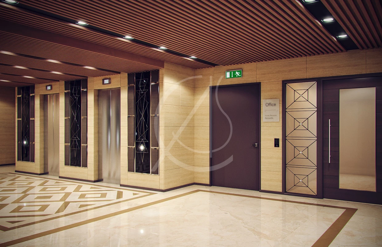 沙特阿拉伯 17 层商业中心,玻璃幕墙与经典灰黑营造高端氛围-8