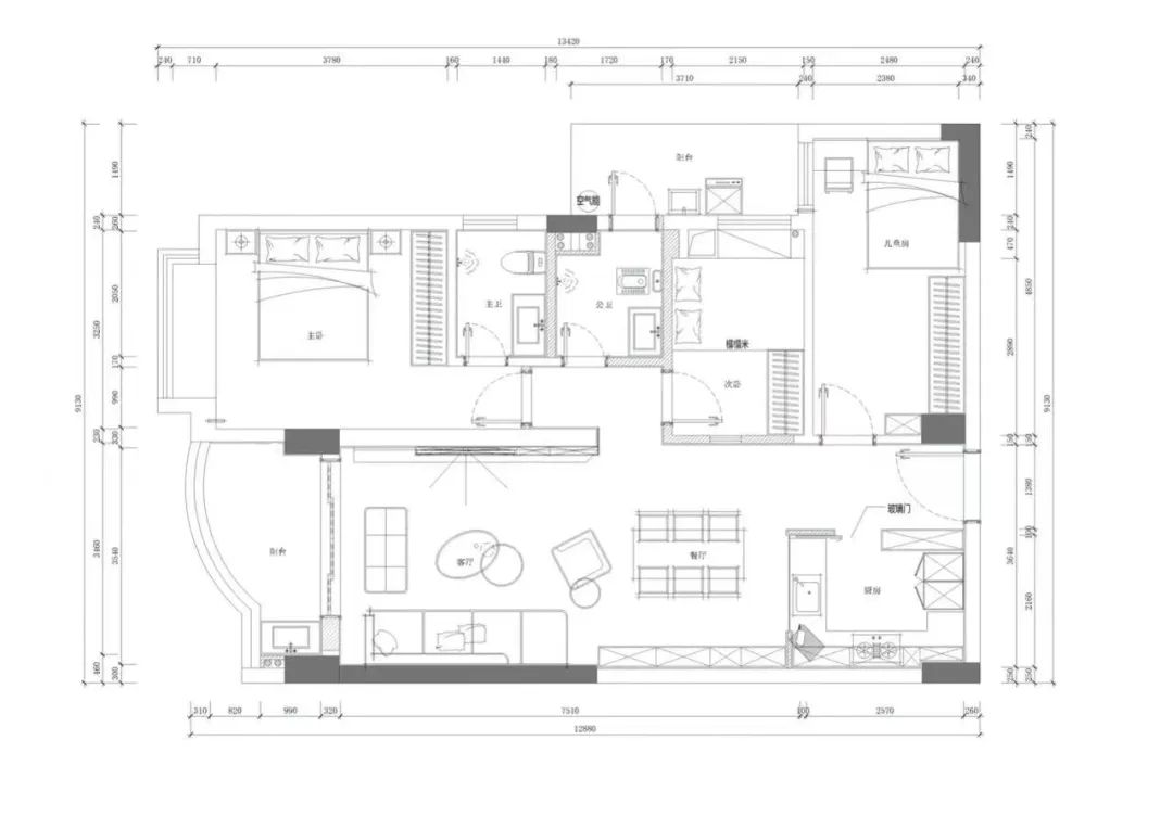 尚城舍影|100㎡简约轻奢三口之家-10