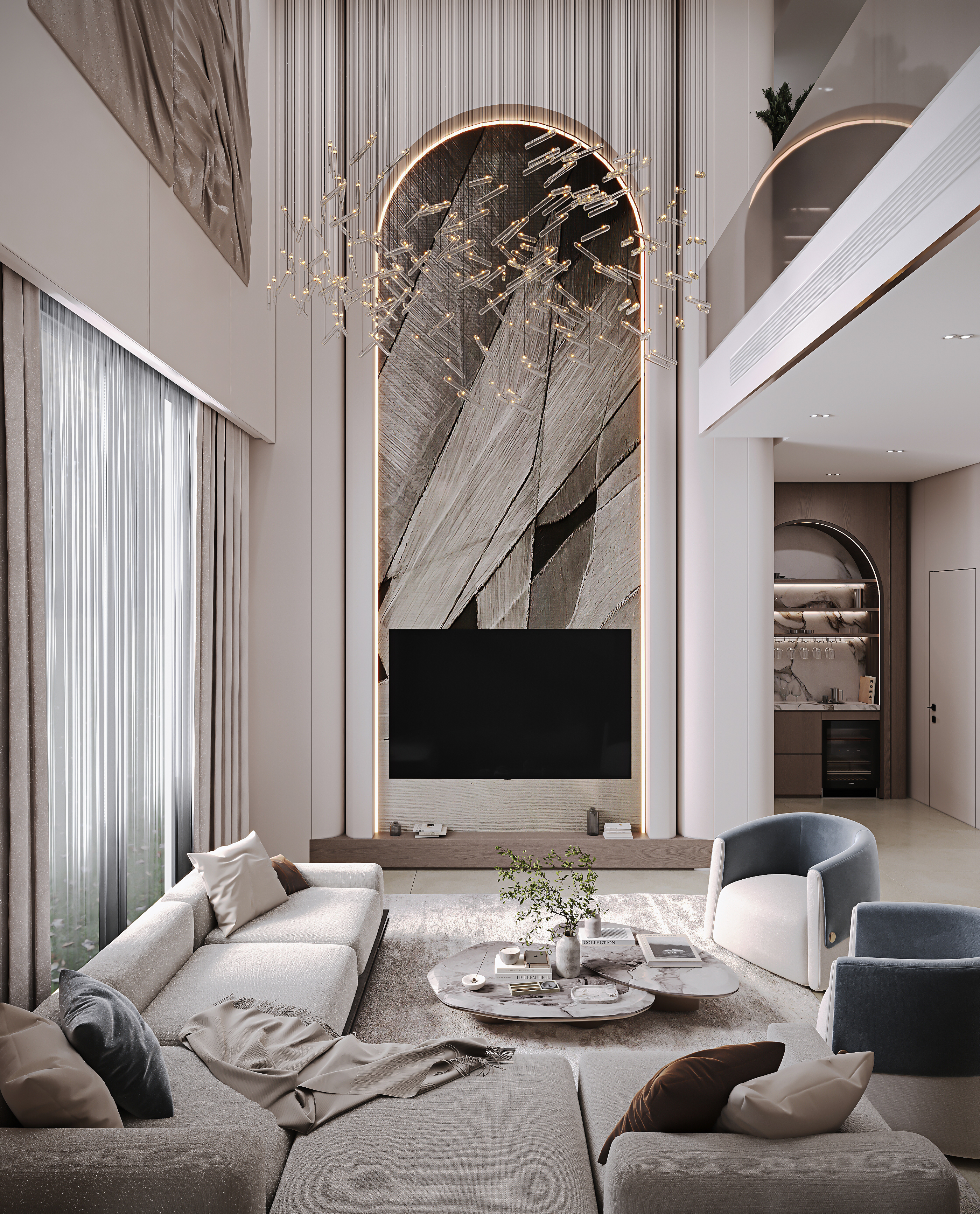 A Douple height living area设计丨沙特阿拉伯-3