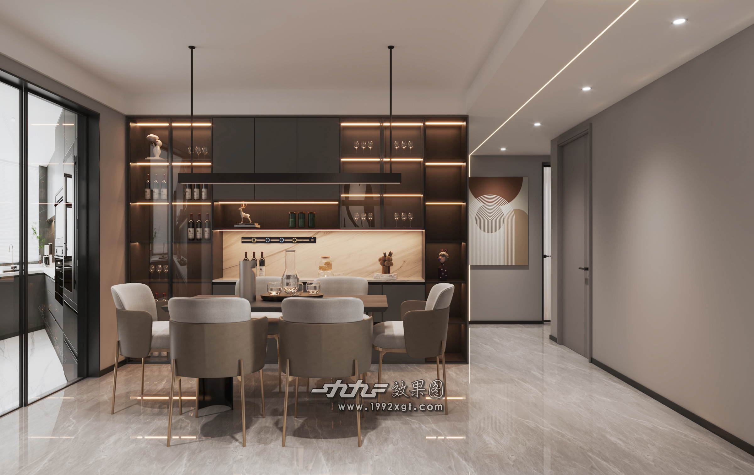 现代简约客厅，暖火炉旁惬意生活-2