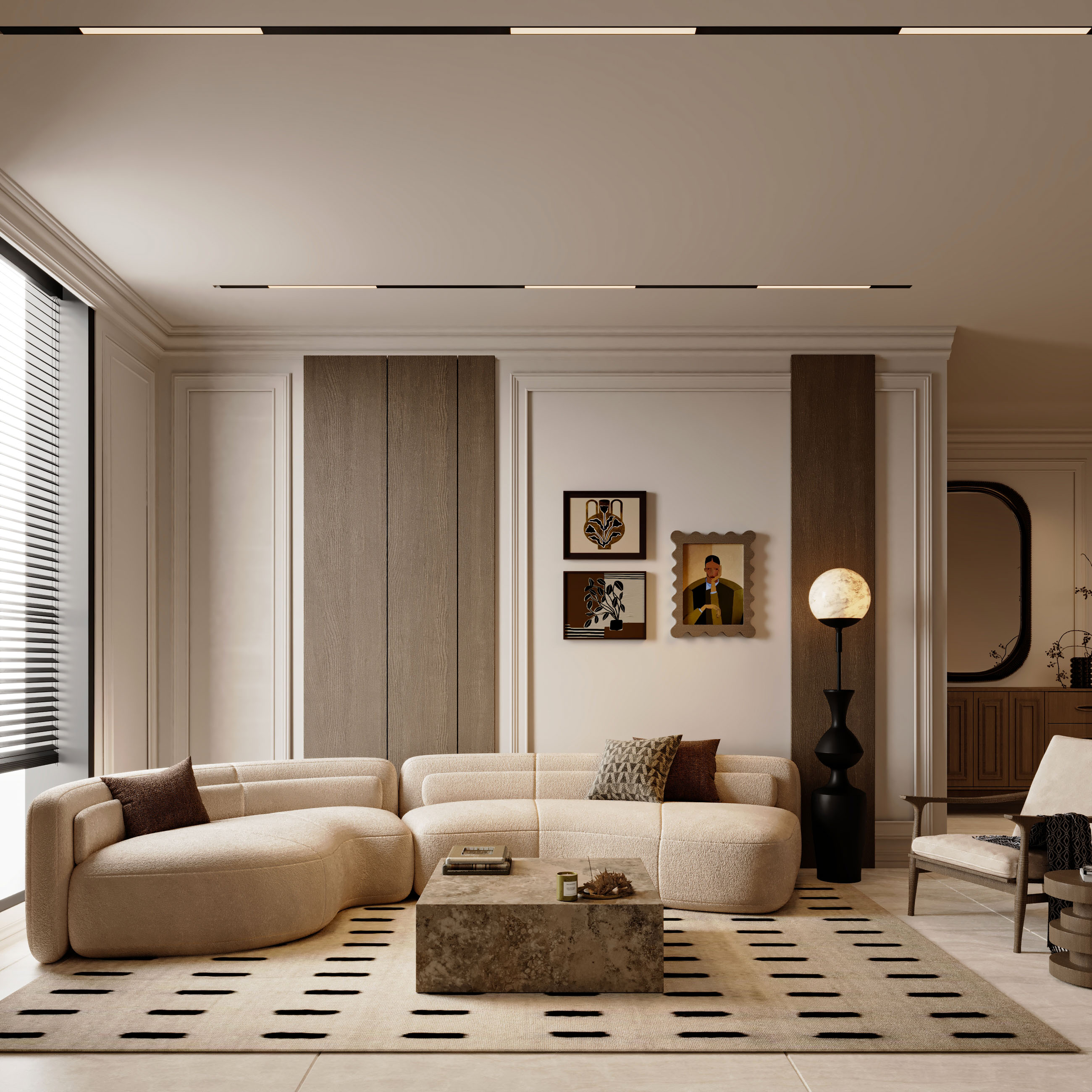 客厅设计丨Nourhan Megahed-8