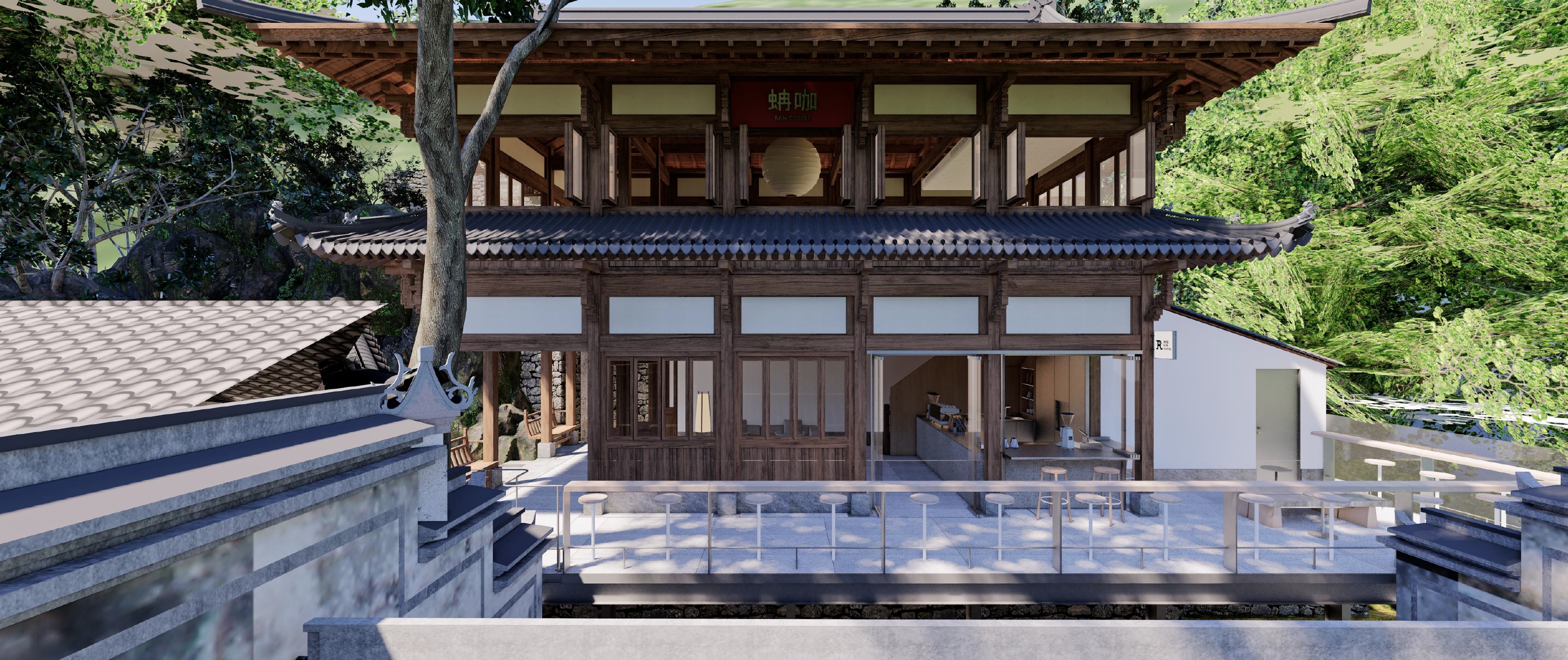 山崖边上的木房子咖啡店设计丨暂无-14