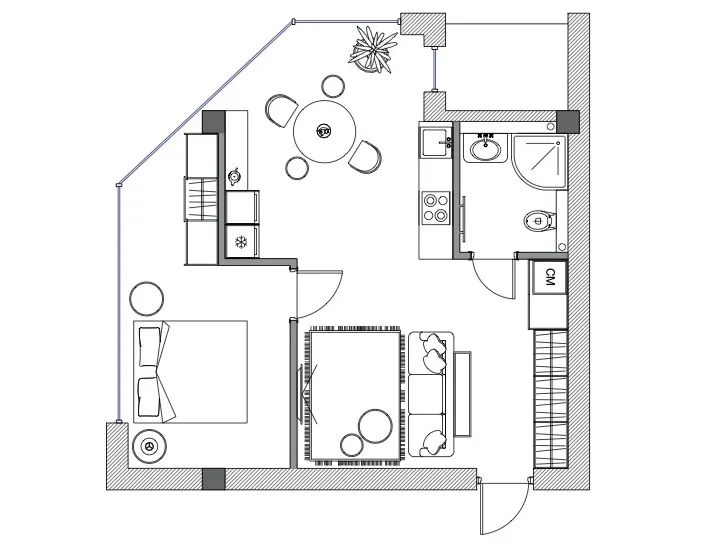 55㎡两人居暖色温馨设计丨Victoria Kalmykova-25