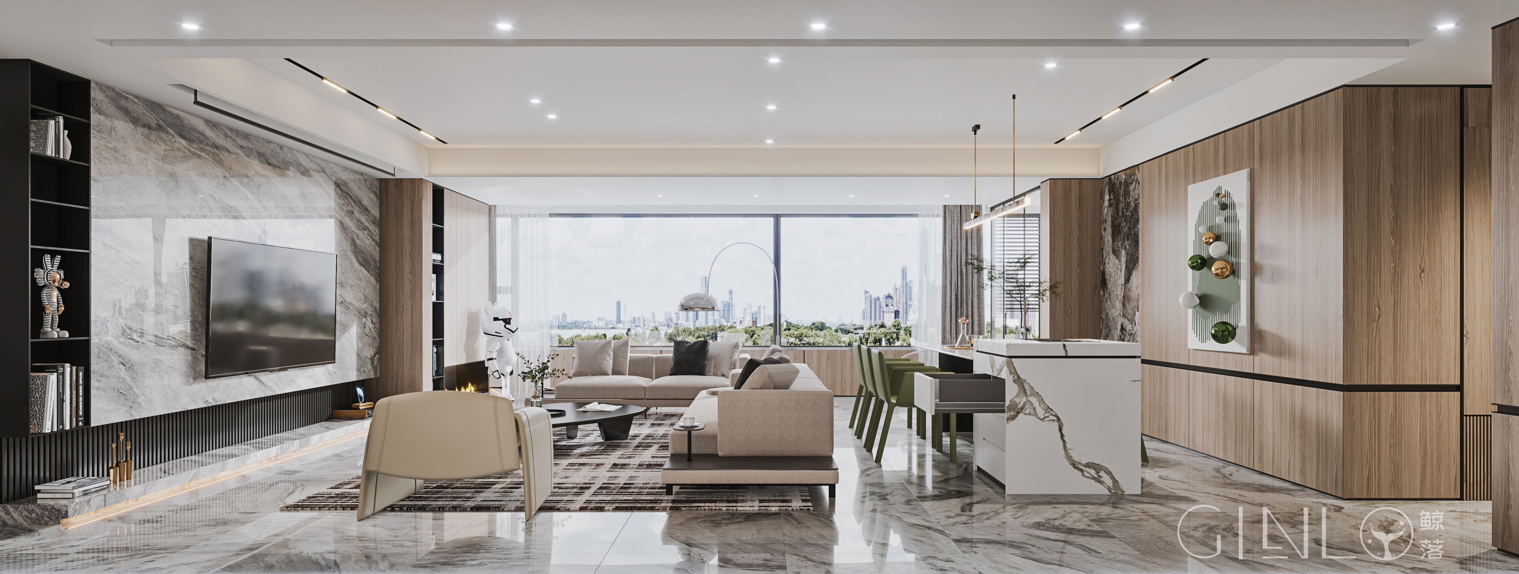 绿意盎然现代风格大平层 VR 体验丨Gino 鲸落工作室-5