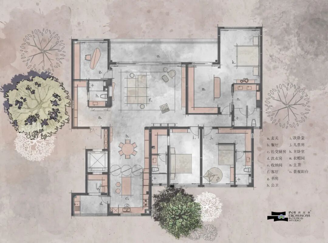 楼房花朵INBLOSSOM｜私宅实景案例｜舜山府240㎡自然侘寂《本质触觉》-78
