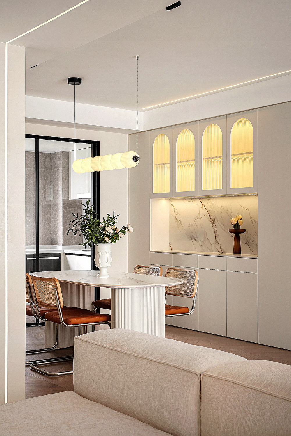 南京·棠宁府简约奶油艺术漆住宅丨中国南京丨大漠设计-20