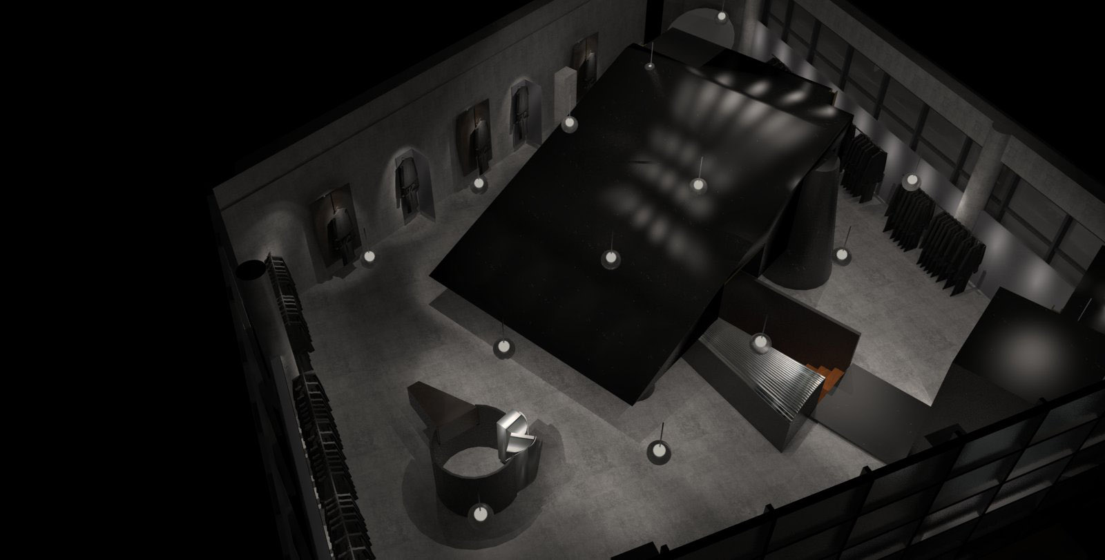 黑色斜面系统&黑壳HEIKE服装品牌概念店，中国 / 杭州啊嗯室内设计-55