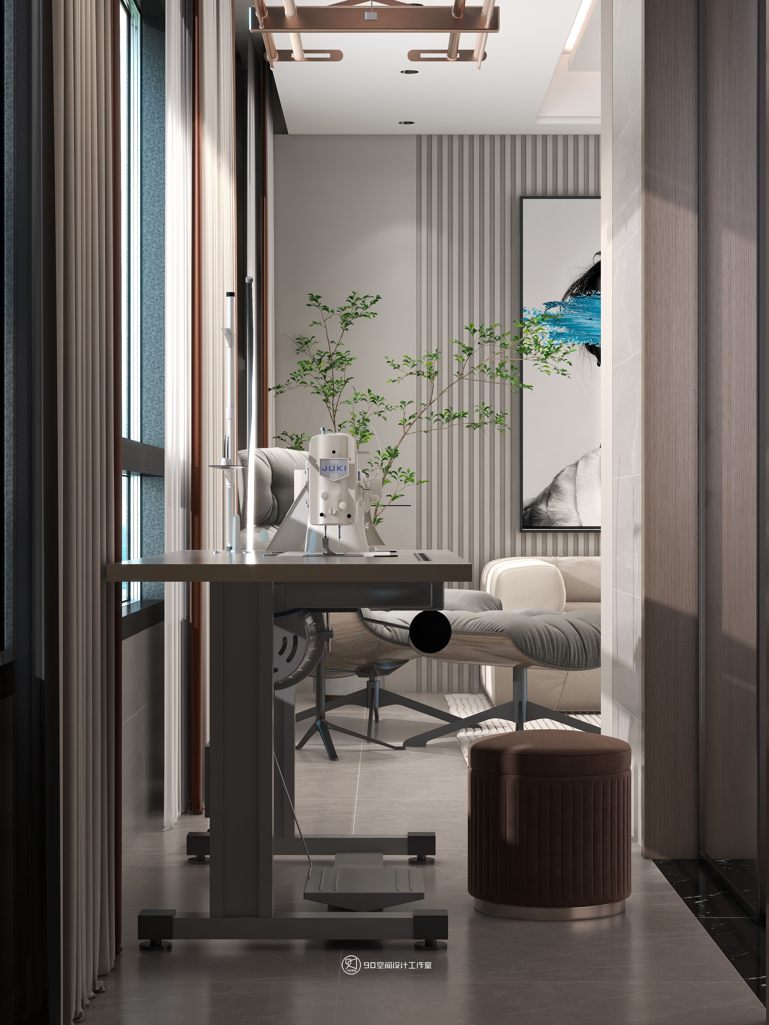 蒲公英现代风格住宅设计丨90 空间设计-18