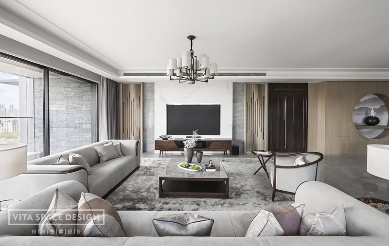 《至简至素，自然和谐共生》新天鹅堡二期270㎡，新中式风格-31