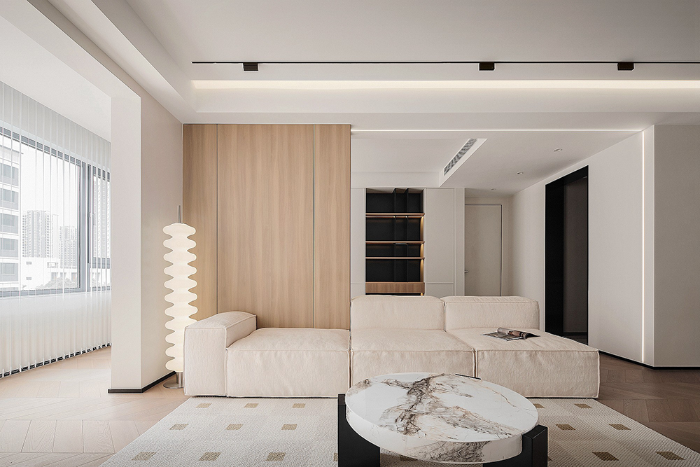 南京·棠宁府简约奶油艺术漆住宅丨中国南京丨大漠设计-5