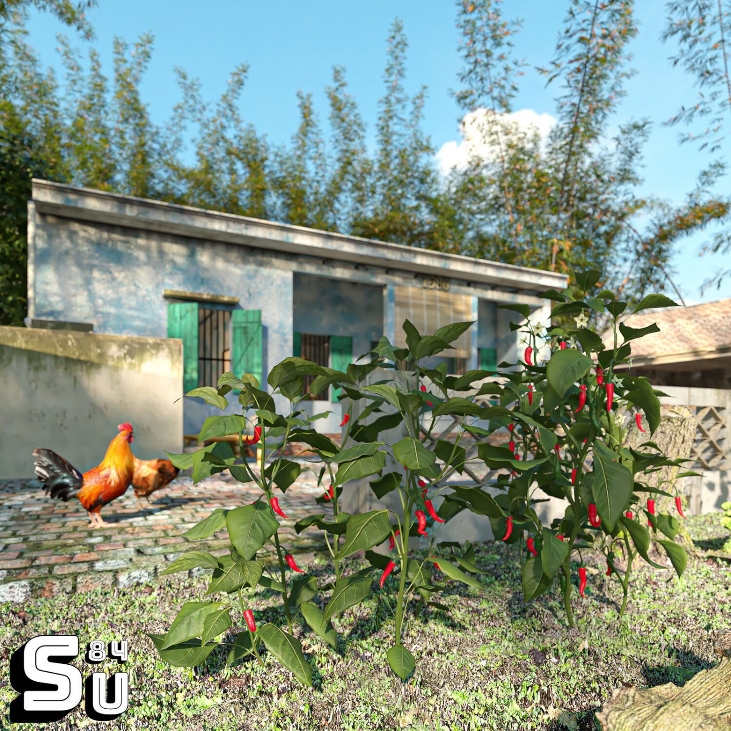 SketchUp 房屋外部模型丨Tran nam-3