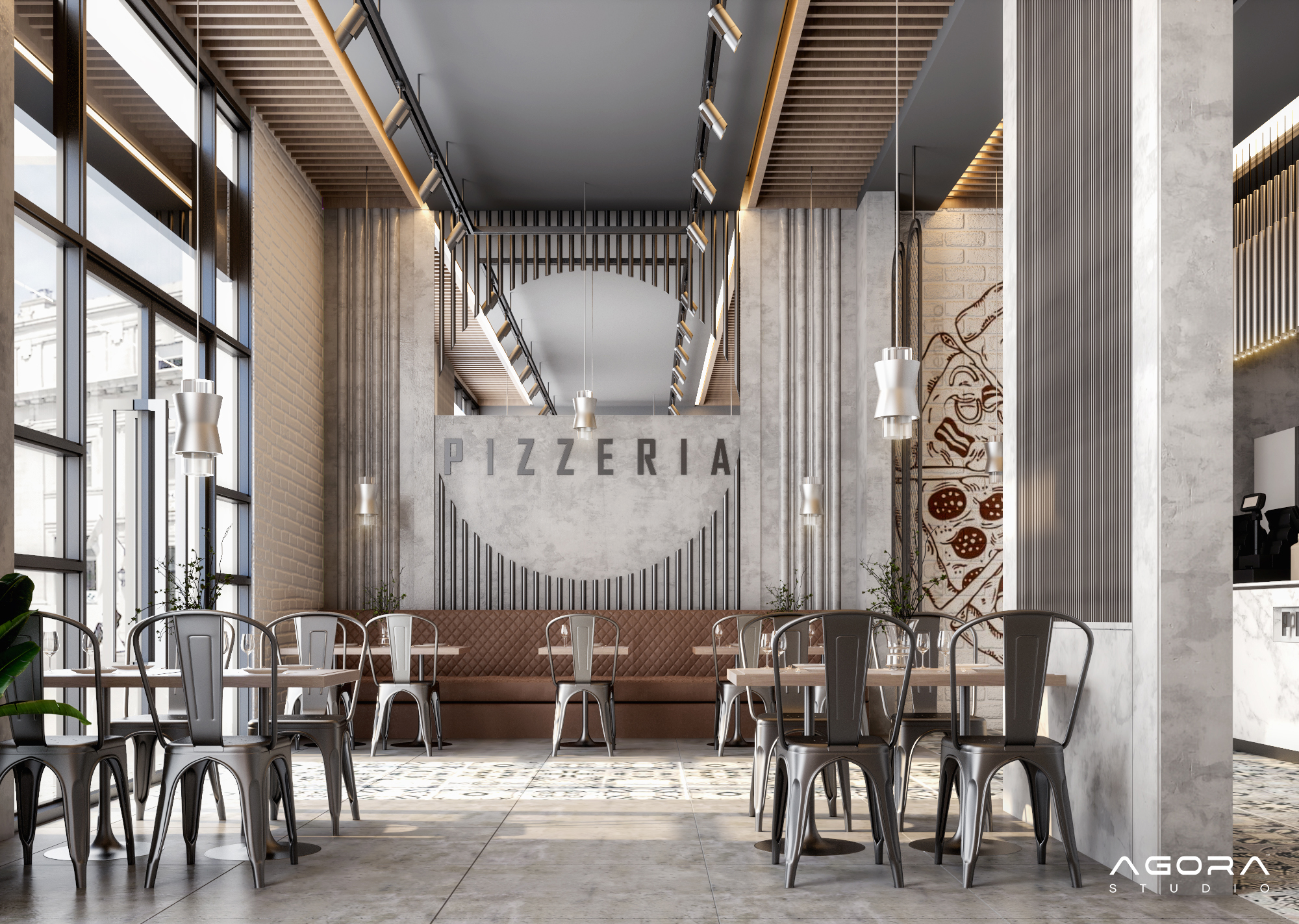 Pizzeria Restaurant（工业风餐厅）丨沙特阿拉伯-4