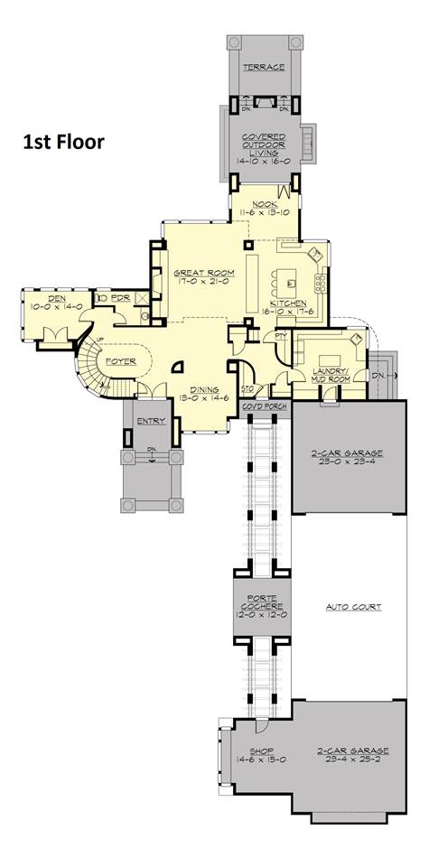 当代三居室房屋计划  方案4458-11