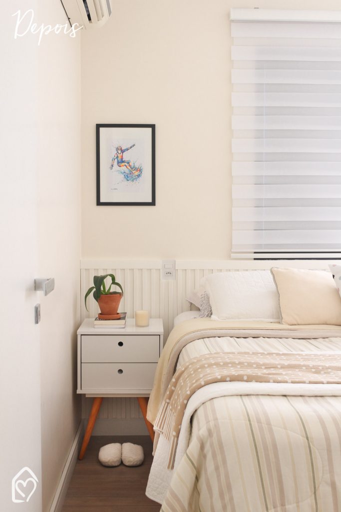 Antes e depois do quarto com painel ripado - Casa das Amigas-2