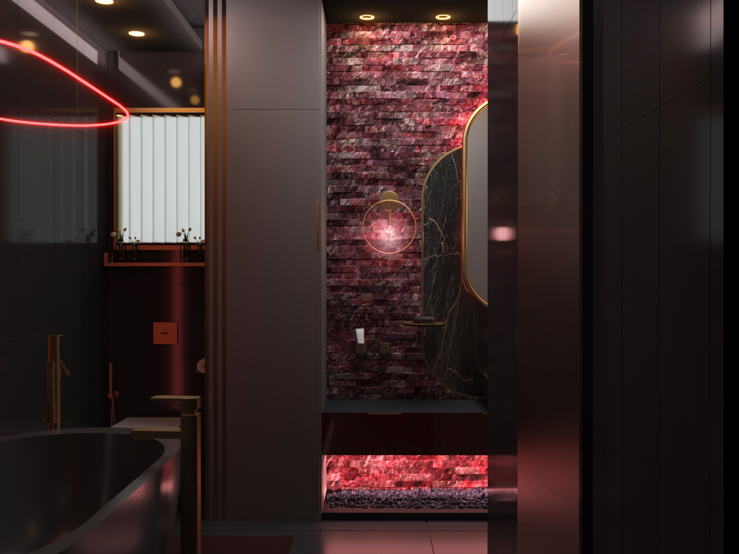 黑暗奢华浴室-5