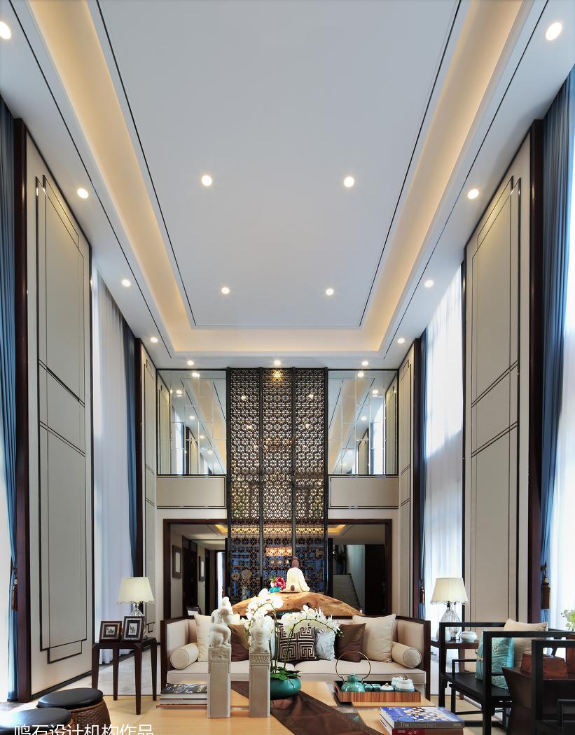 鸣石设计机构丨别墅丨鸣石(国际)设计机构(新中式)-2