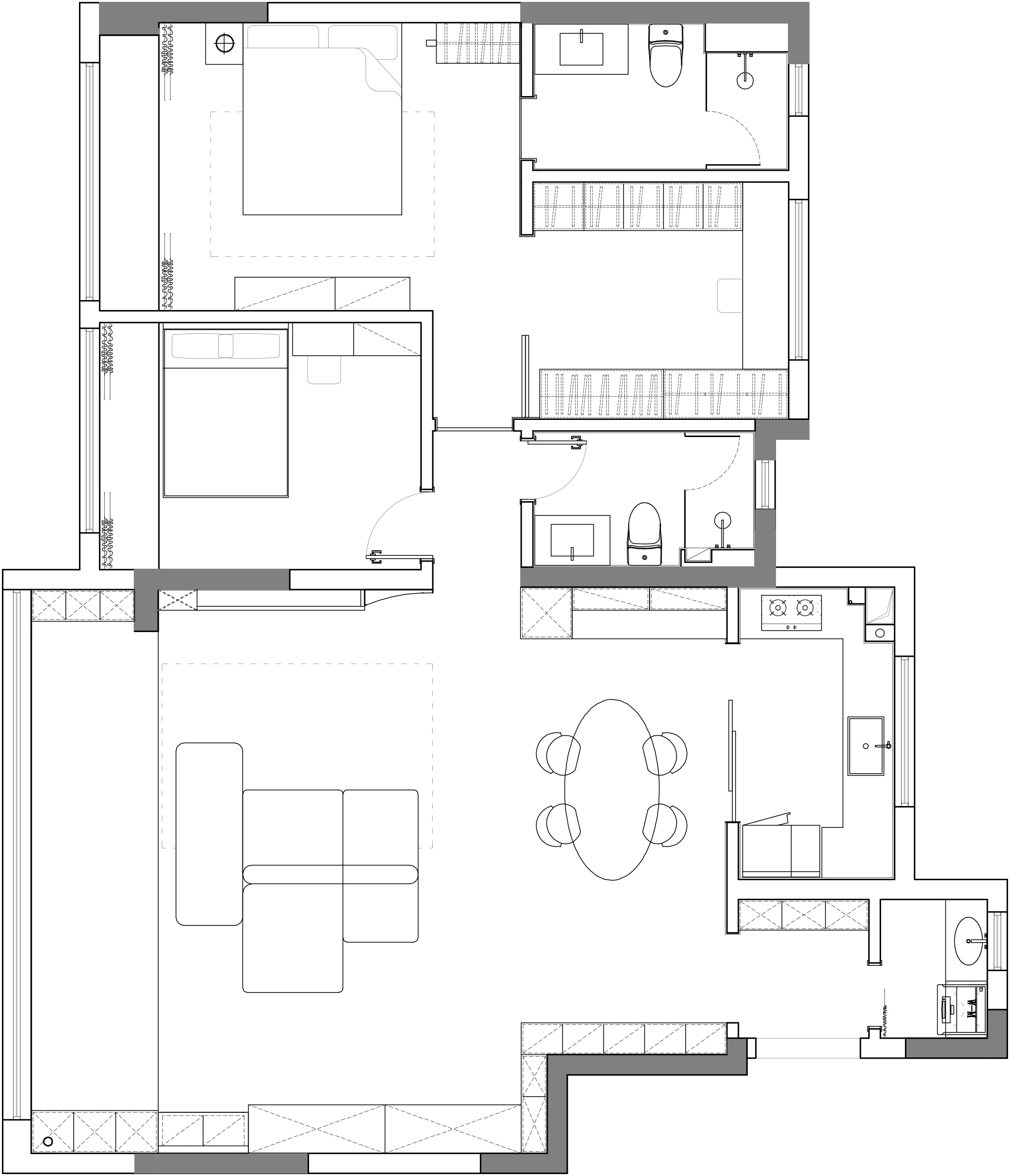 研己实景·142平精装修改造蓝调新家丨中国北京丨研己设计-43