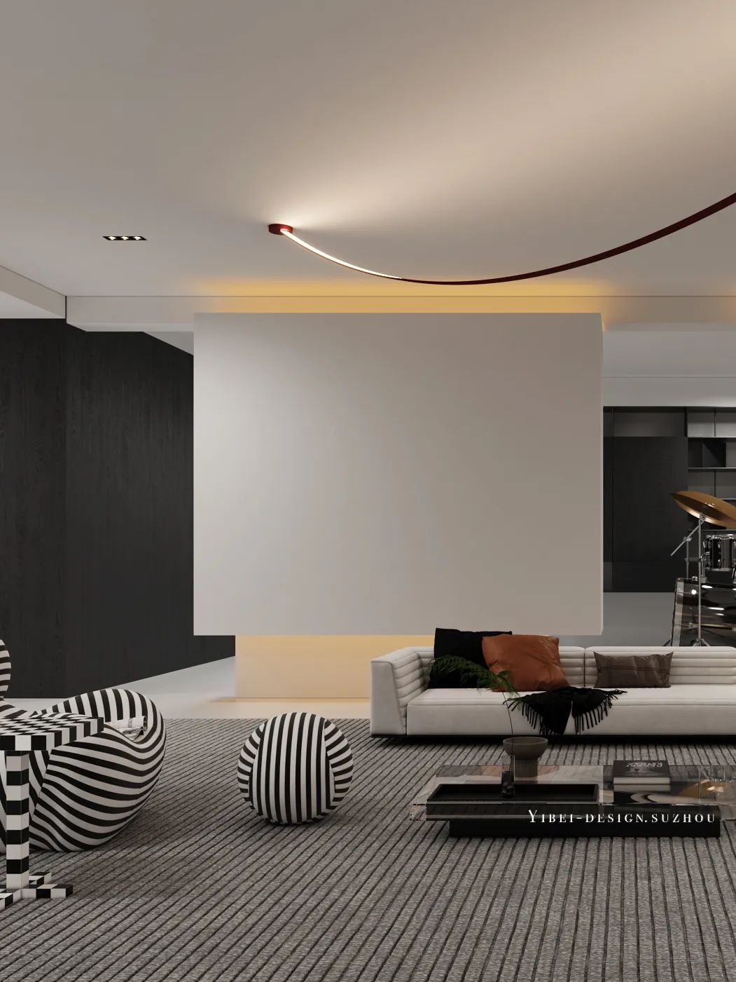 极简黑白灰,打造自由舒适的家居空间丨中国苏州丨YIBEI DESIGN-19