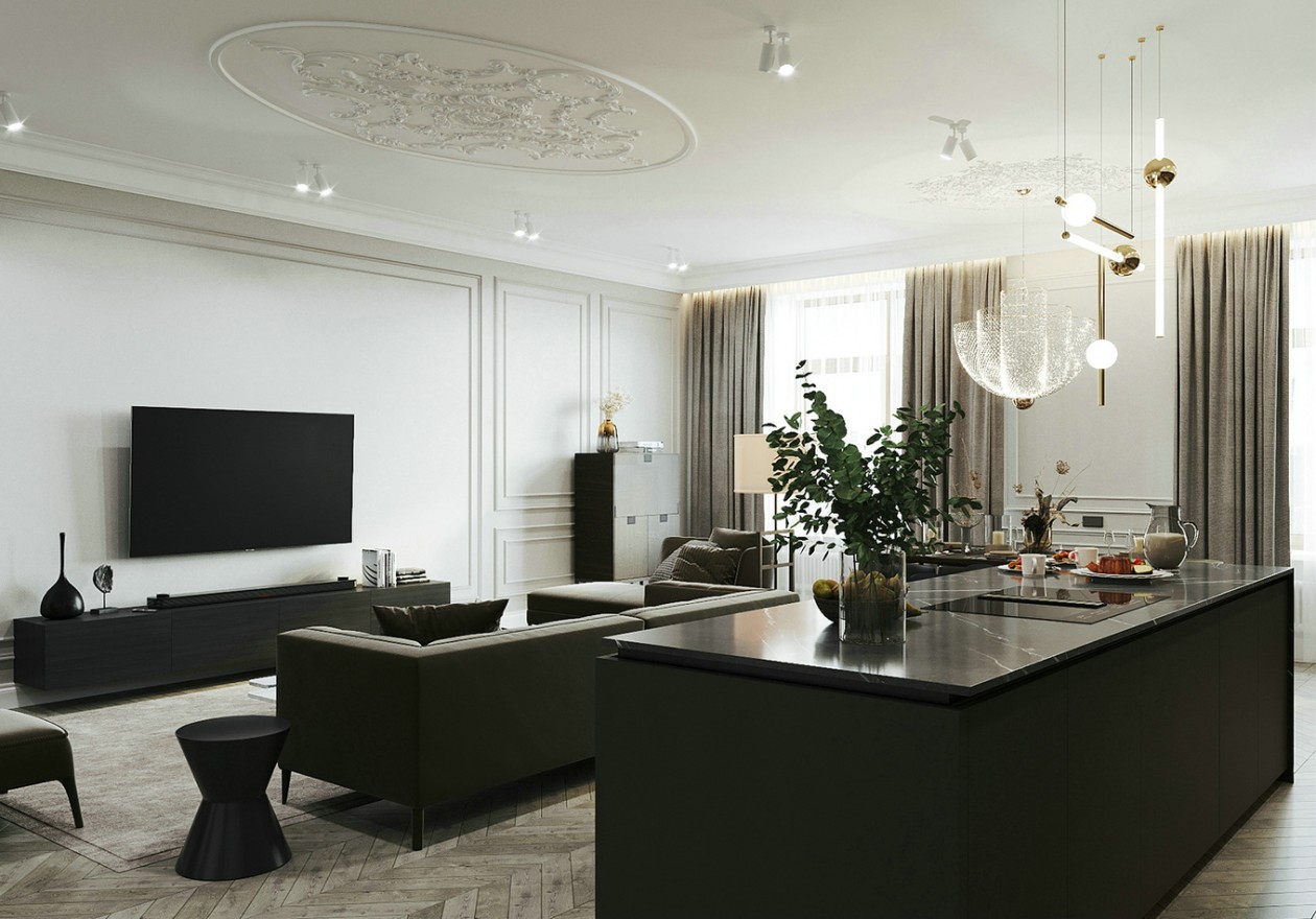 黑白灰构建的简欧居所-3