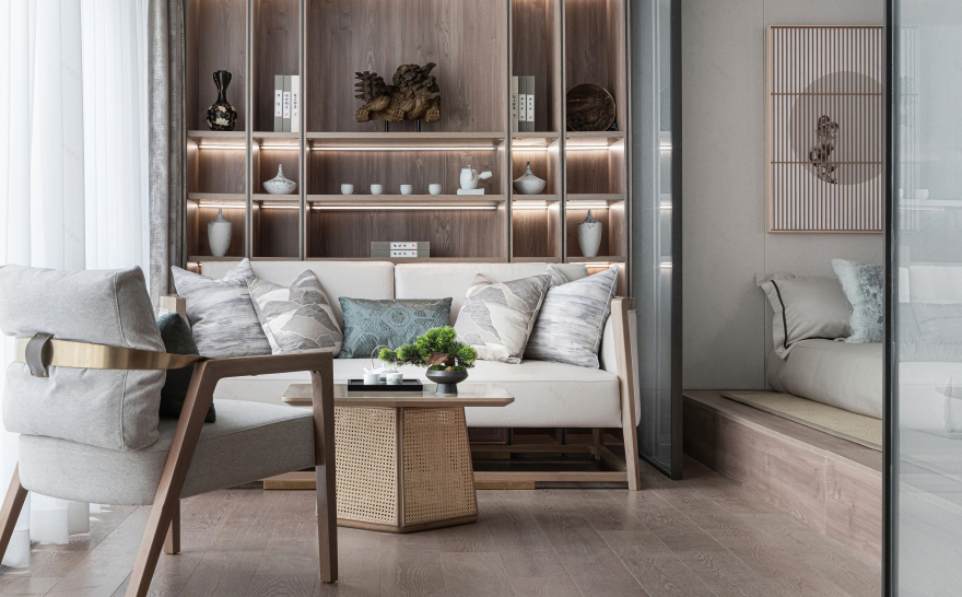 济南雍泉府下叠样板间 | 素雅新中式,融入自然之美-56