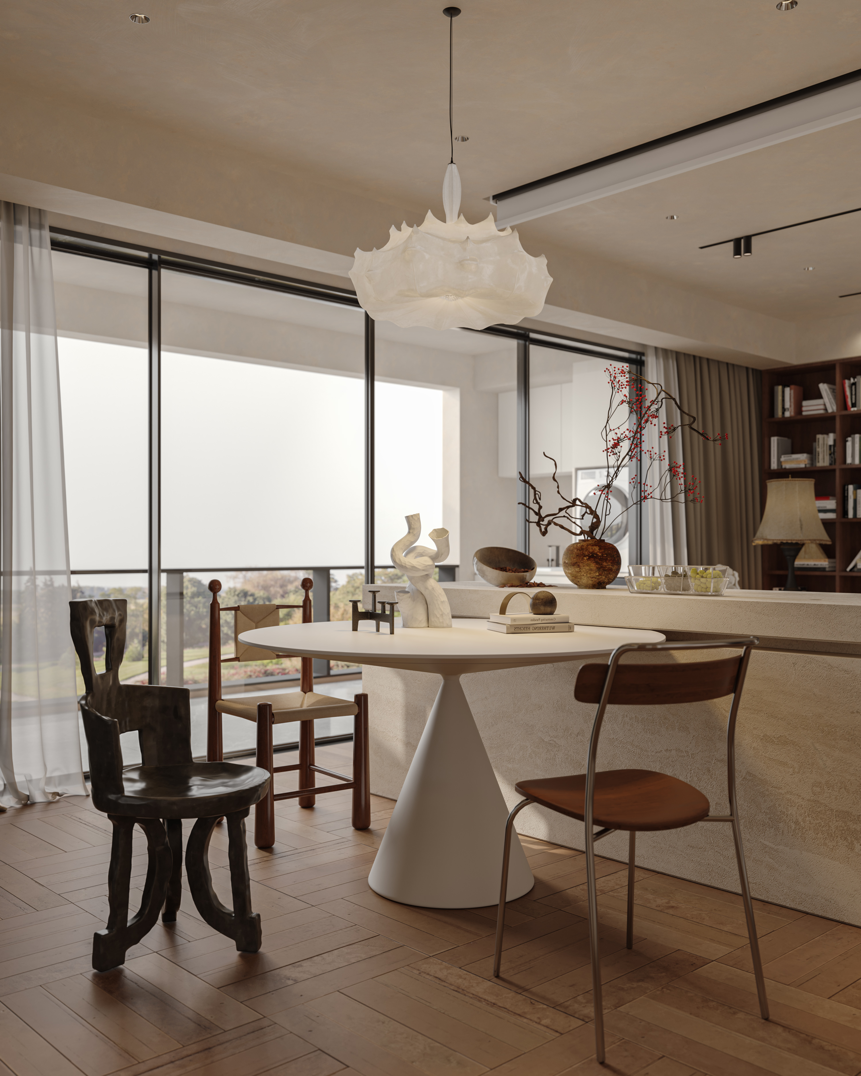 绘感视觉设计——中古风大平层设计案例-1