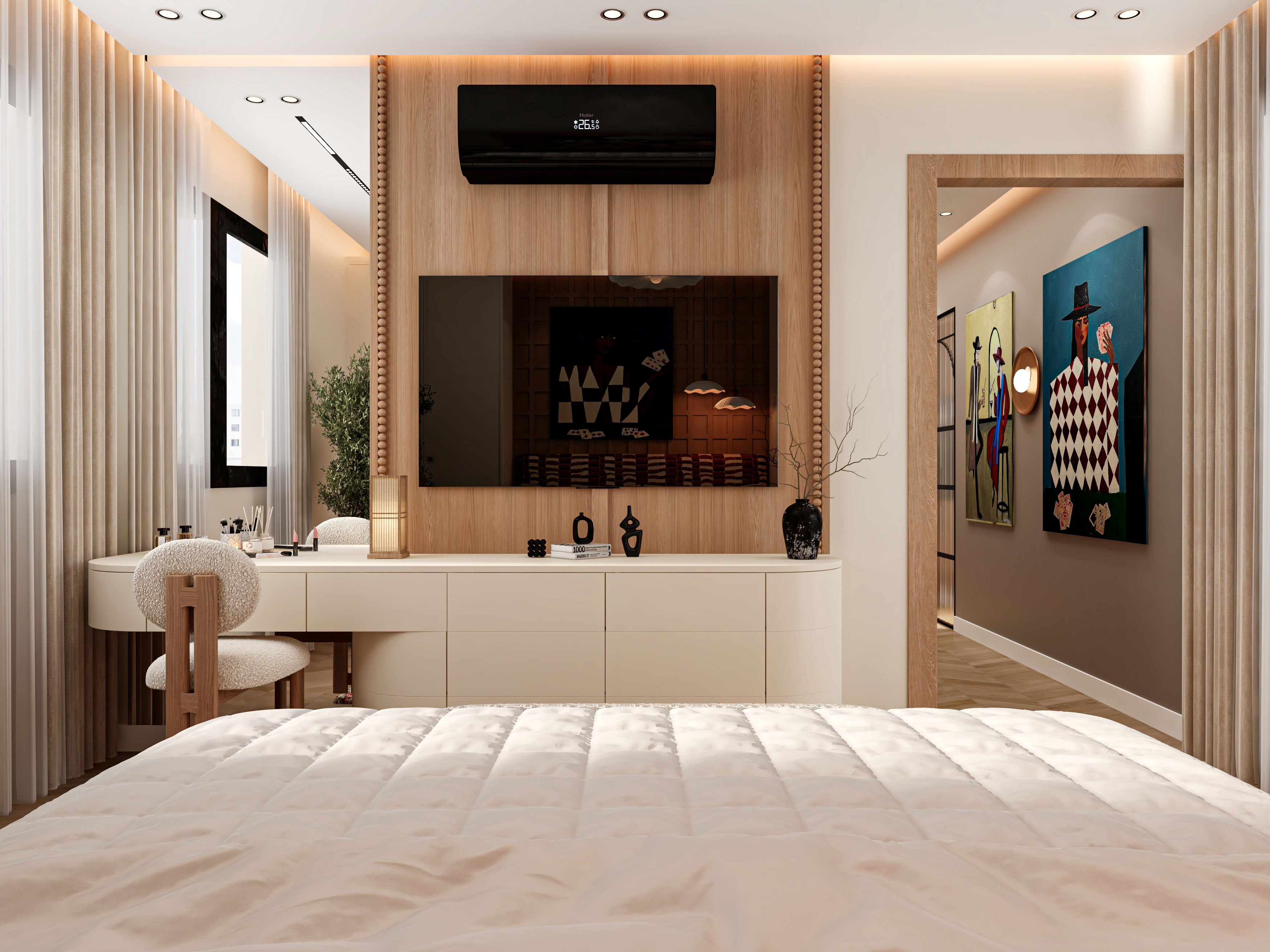 主卧室内设计丨Sara Salah-8