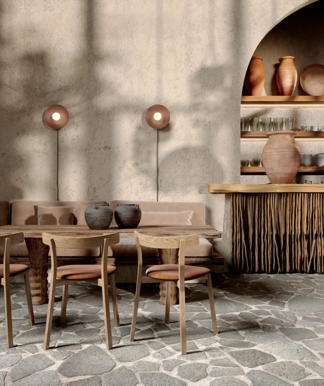 美式侘寂风餐厅设计丨YanaPrydalna-30