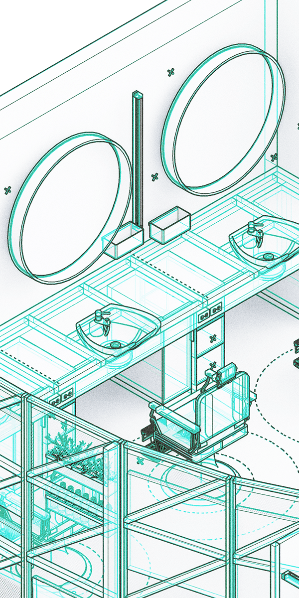 Carita Canalla / Barber Shop / Axonometrics-8