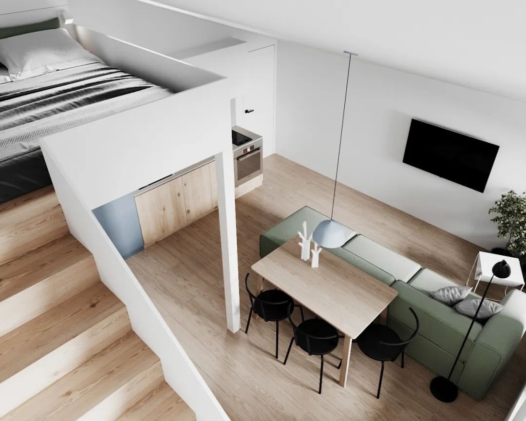 30㎡一居室公寓，高颜值多功能空间设计-14