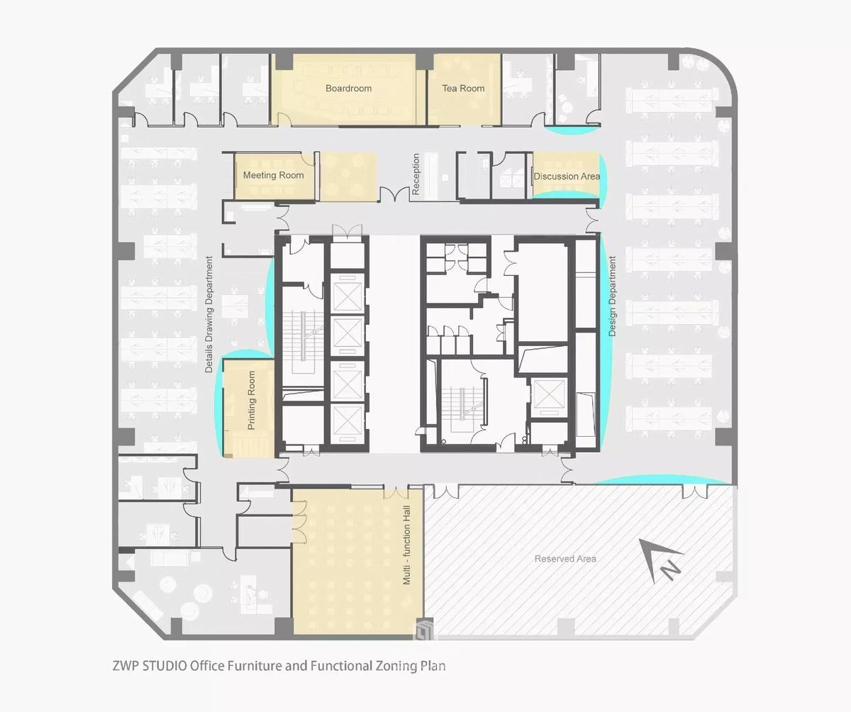 曾卫平设计-光与色的对话，充满艺术创意的办公设计-33