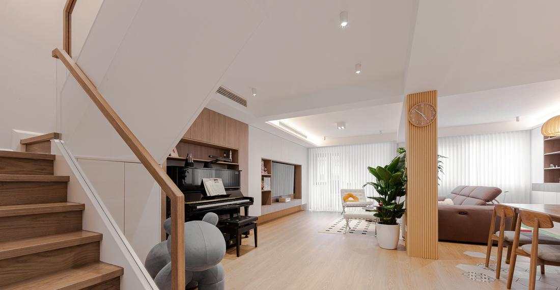 LDK 一体化原木风顶层复式设计-19