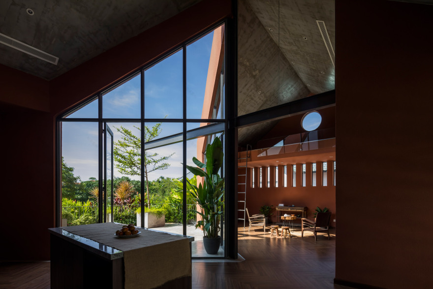 越南 Red Cave 健身瑜伽私宅,几何元素与传统建筑融合-25