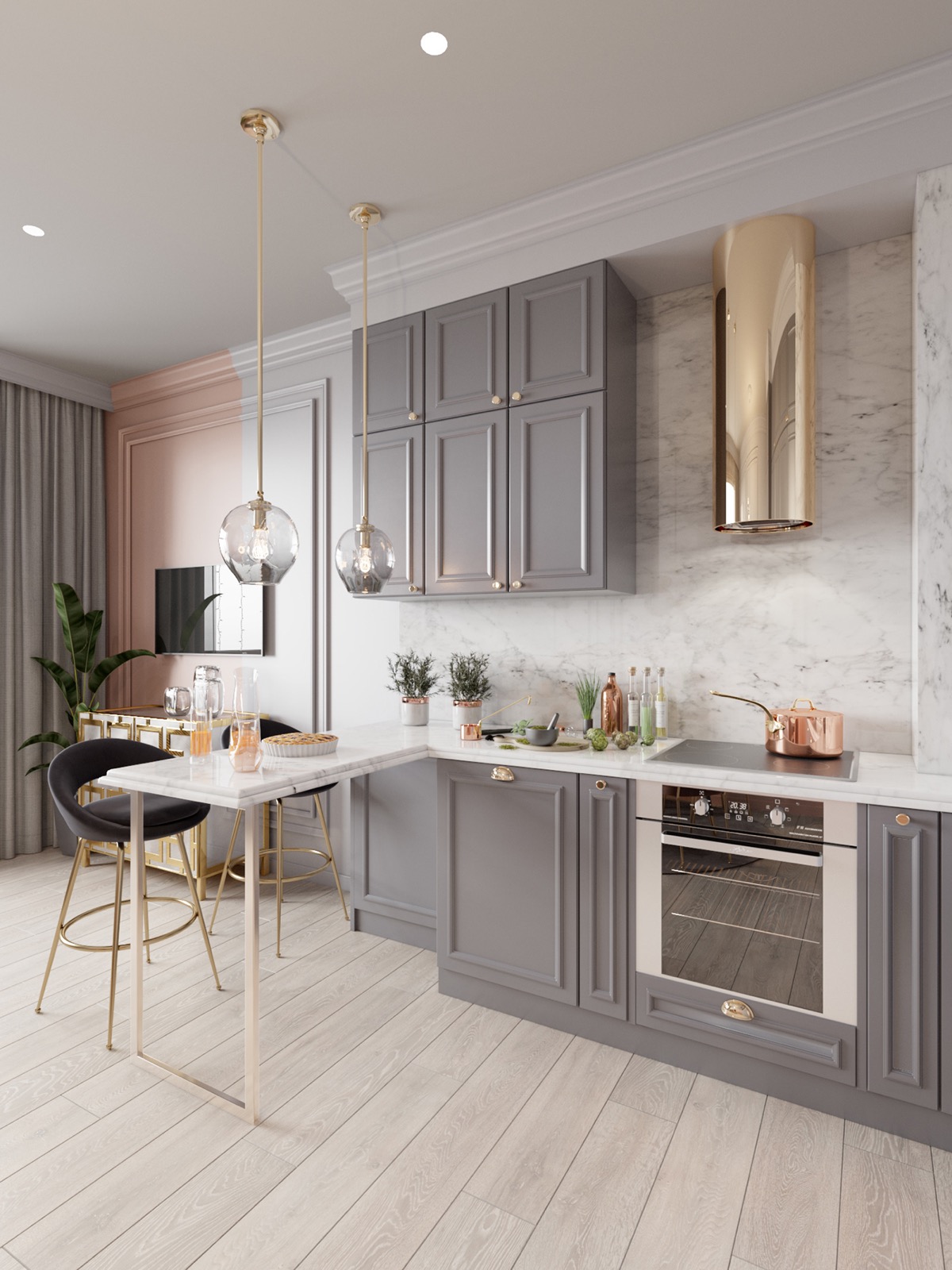 两个粉色调公寓室内设计案例-22