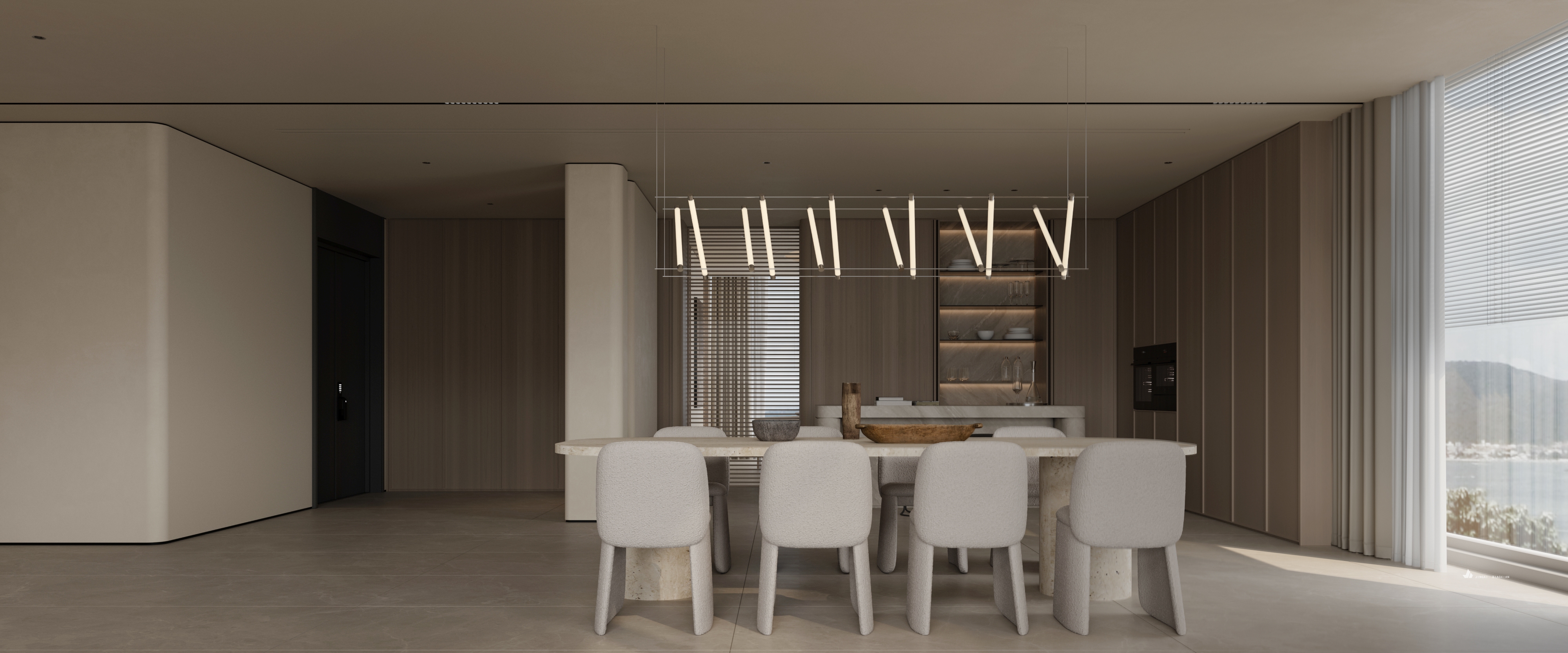 顶流现代挑空别墅-24