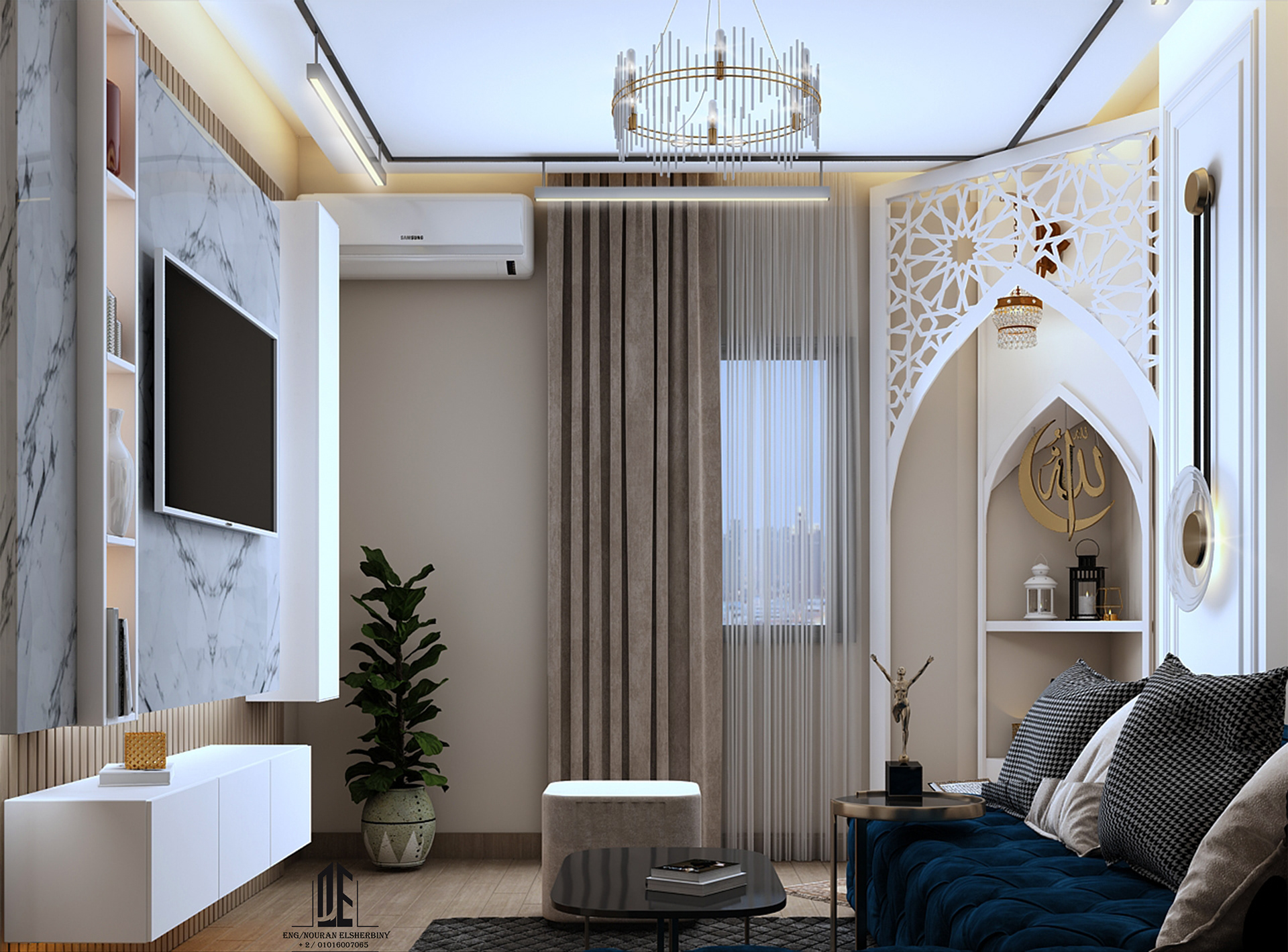 带祈祷角的客厅设计丨埃及-9