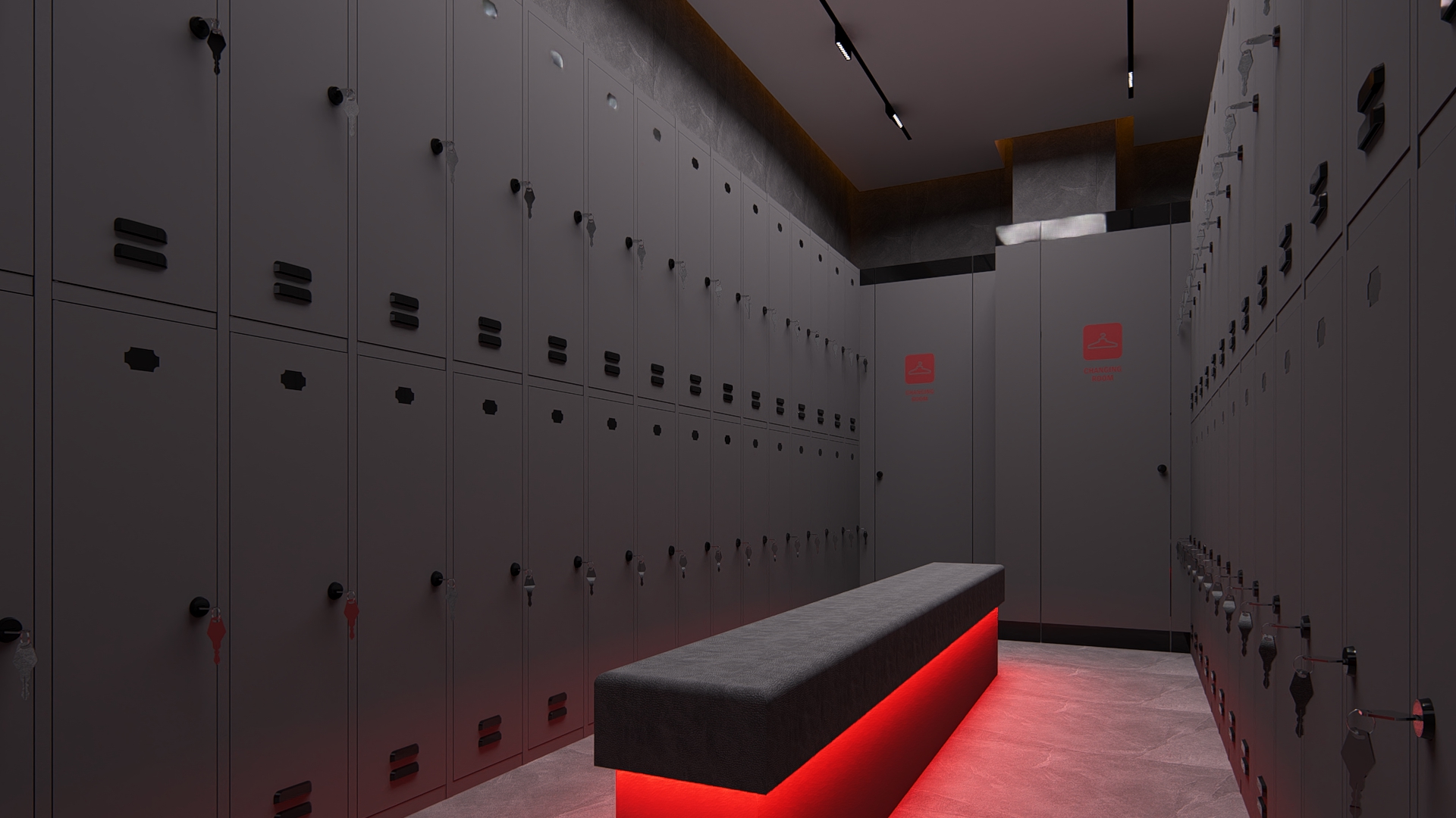 健身房更衣室及湿区室内设计-7