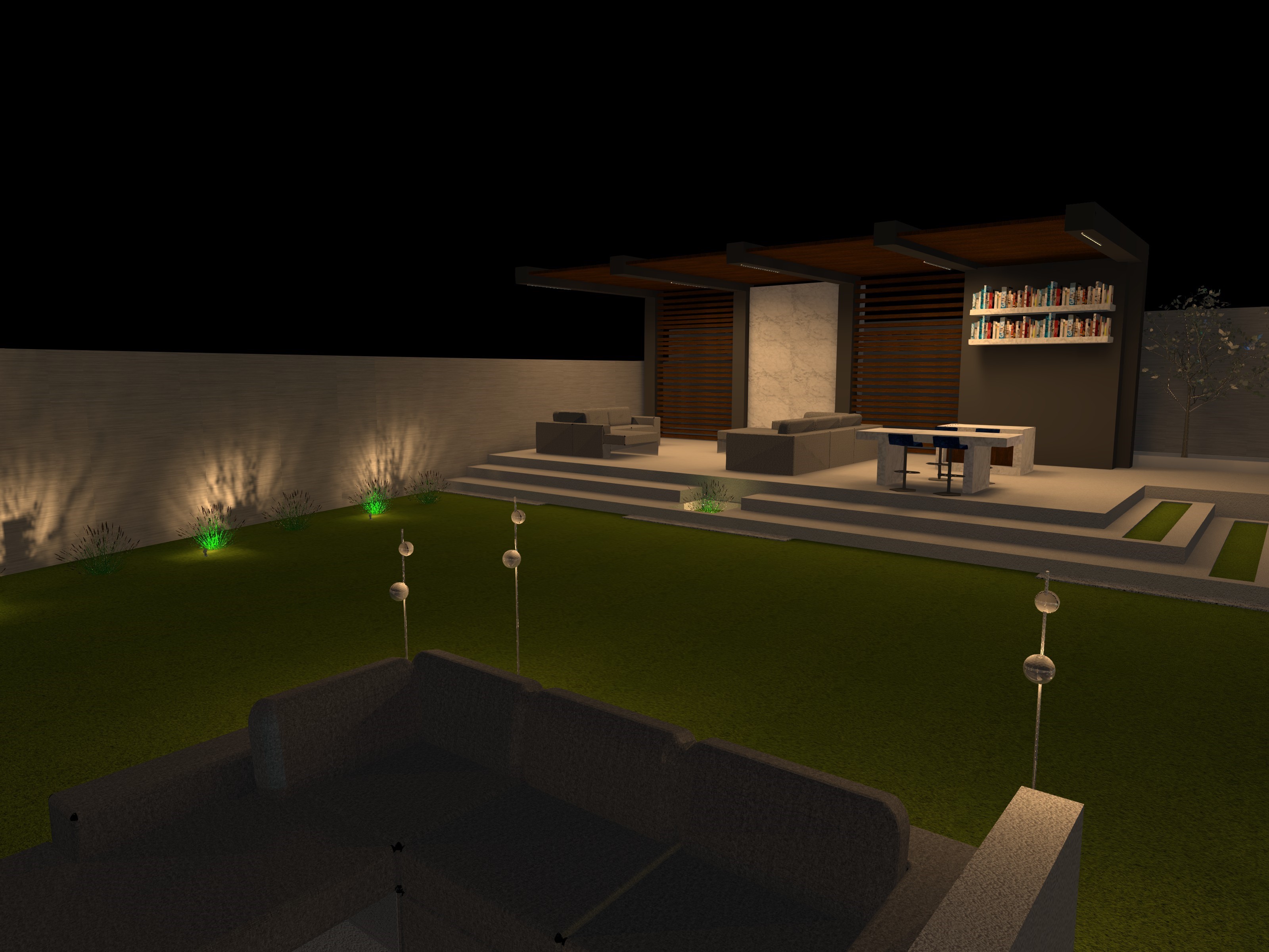 Private Villa Facade & Landscape Lighting design-9