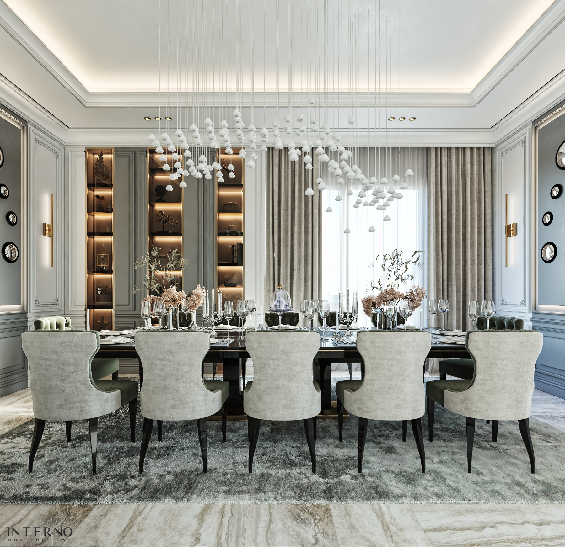 新古典主义餐厅和厨房丨Interno Home Design-0