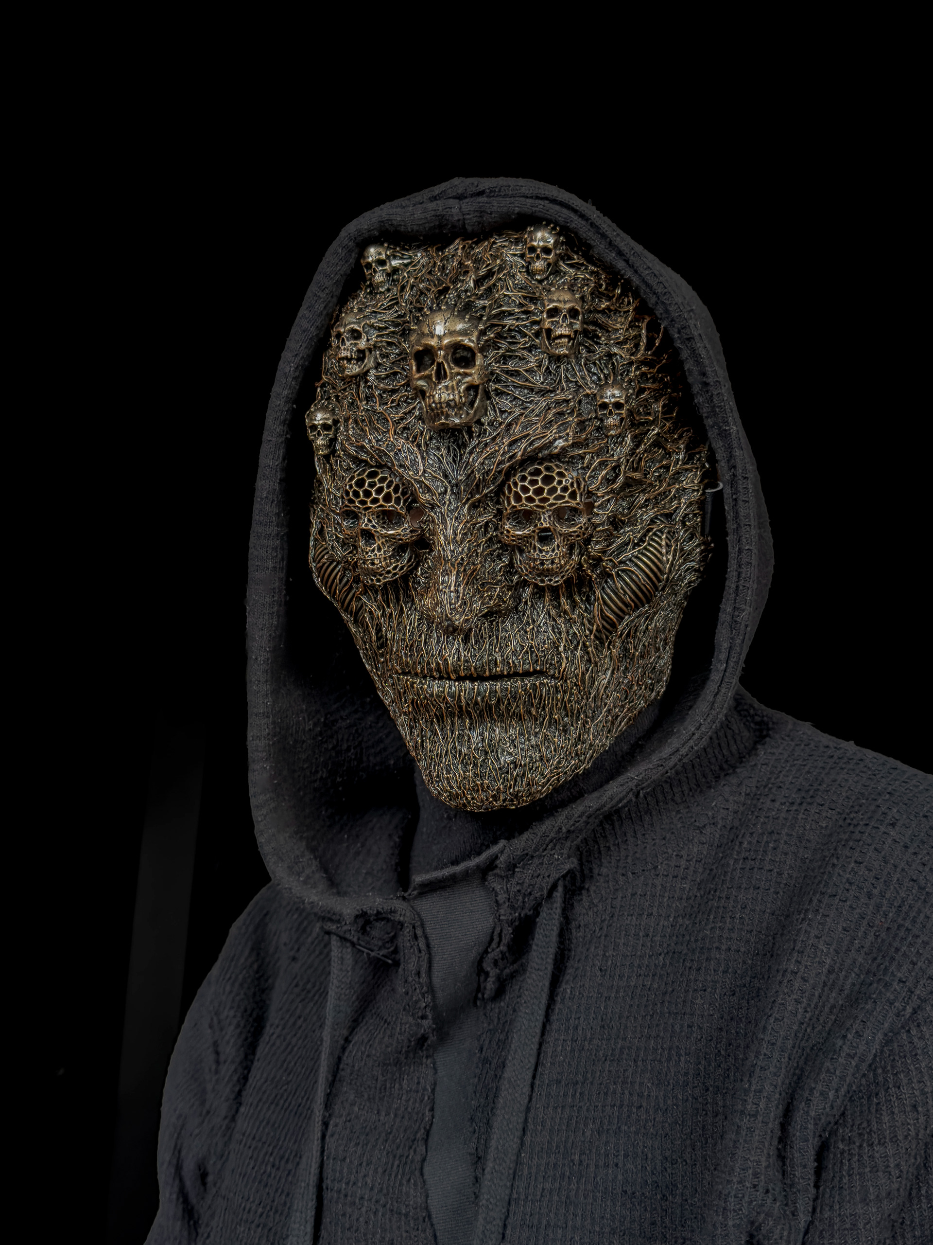 Scary masquerade mask with skulls-3