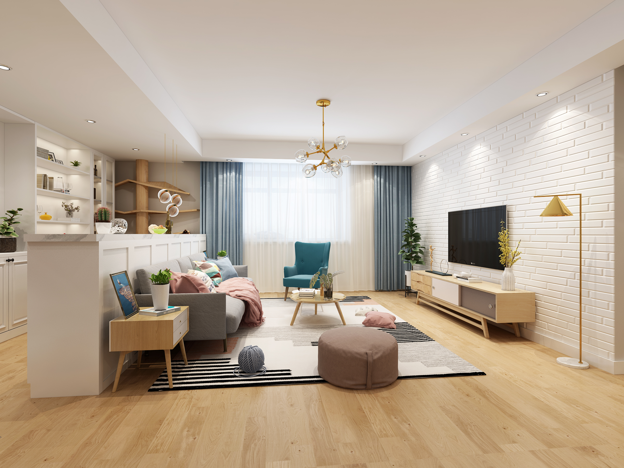 开放式空间设计，打造多功能玄关与客厅-3