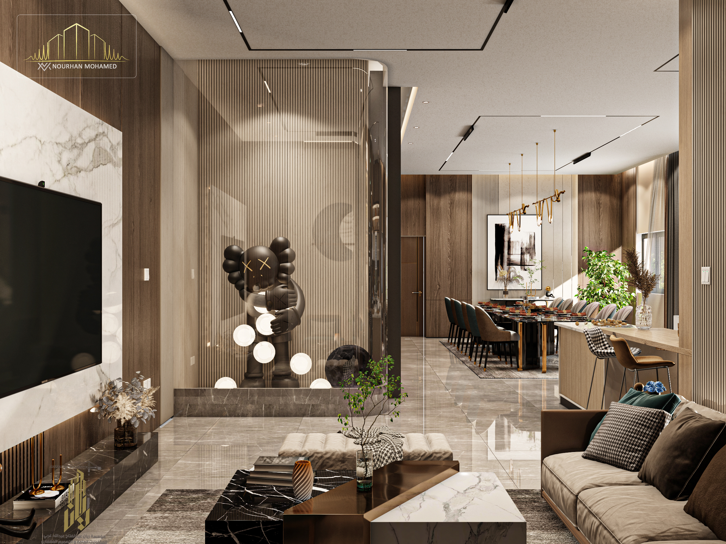 Reception + Kitchen interior design-1