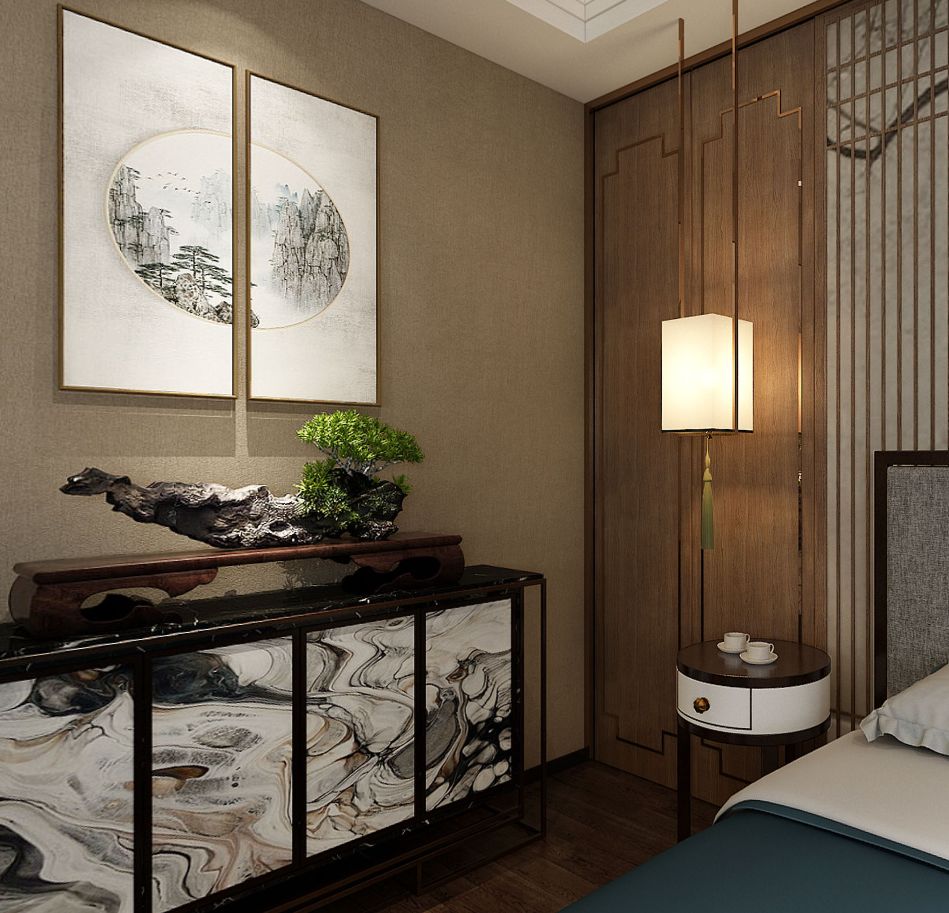 悦江国际 230㎡新中式雅居,演绎东方美学与当代生活-85