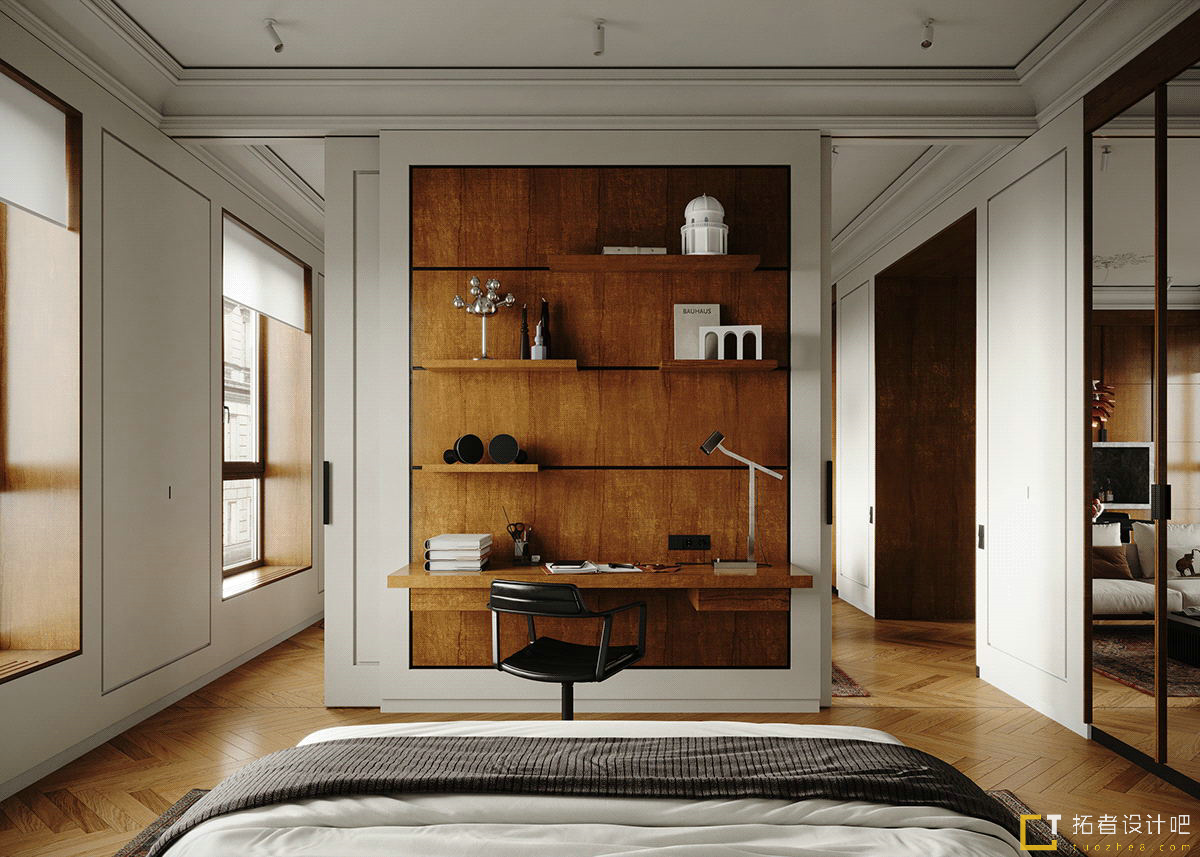 胡桃木+灰橙  意式质感空间设计！-19