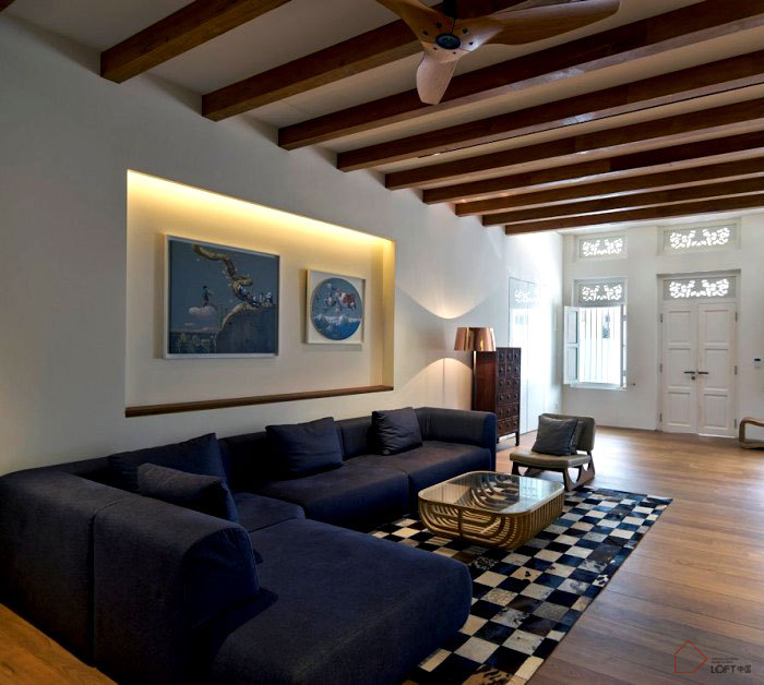 豪华别墅 现代风格新加坡带螺旋楼梯的当代艺术住宅-2