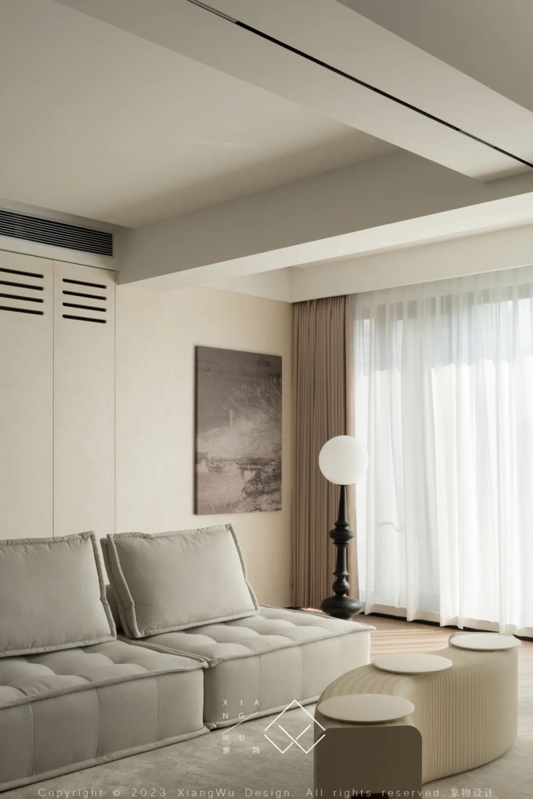 奶油色调的简约诗意空间丨中国常州丨象物设计-34