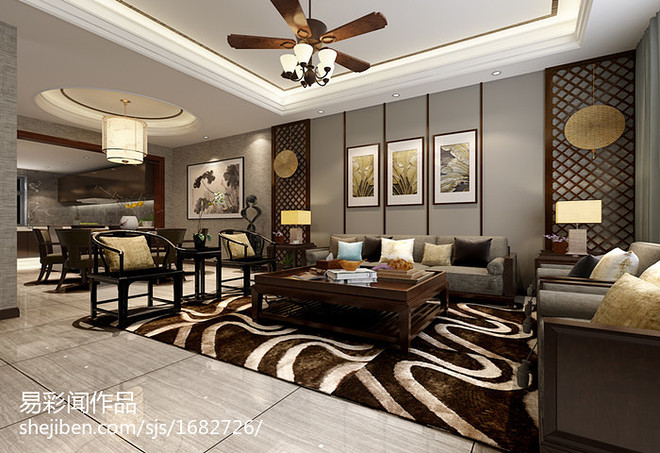 复地温莎堡中式新古典别墅装修设计丨尚层装饰-13