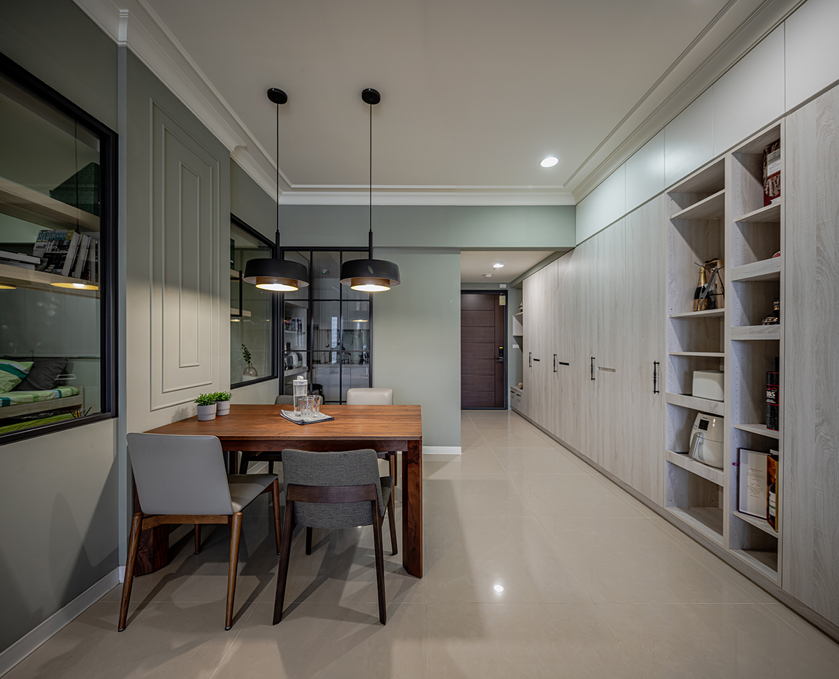 家装设计案例鉴赏——清新感薄荷绿轻美式小宅 -4